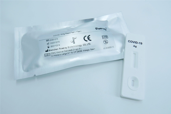 أطقم اختبار Rapid Covid 19 المعتمدة من ISO لمدة 15 دقيقة ، مجموعة اختبار لعاب المستضد عالية الحساسية